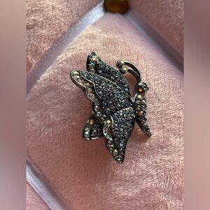 Stunning vintage Roman rhinestone butterfly brooch